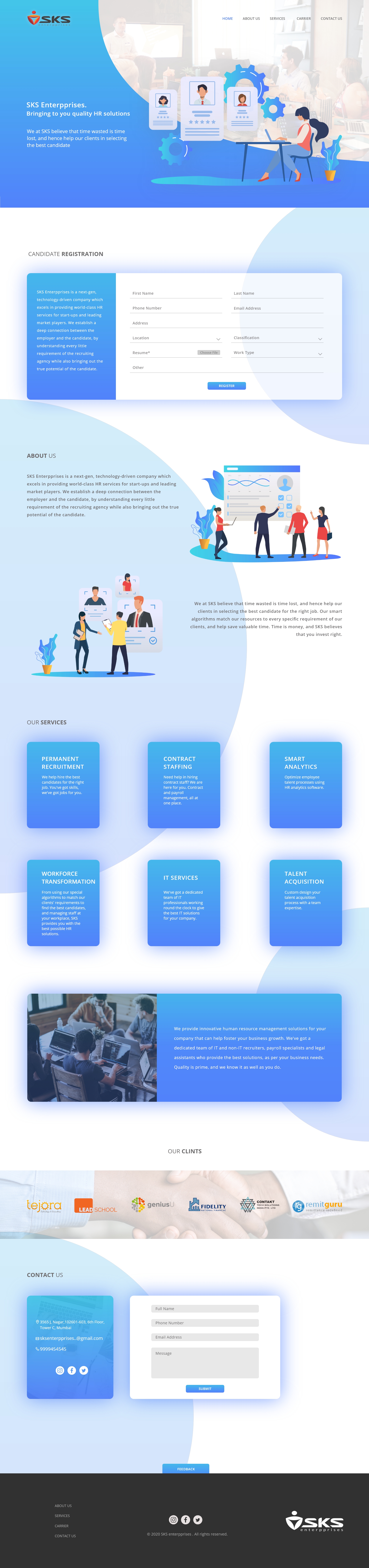 SKS corporate website design